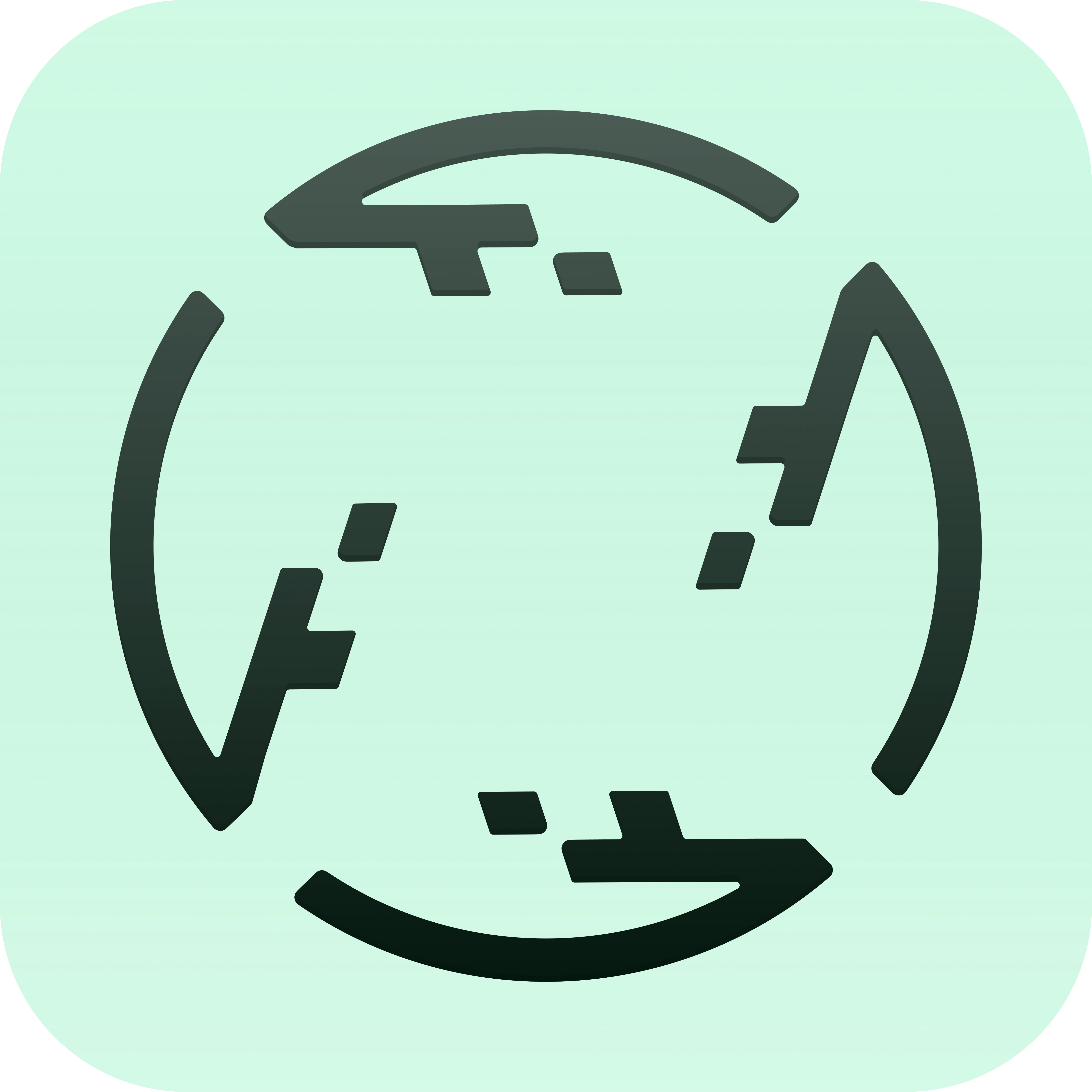 Flyweel dark app icon on mint