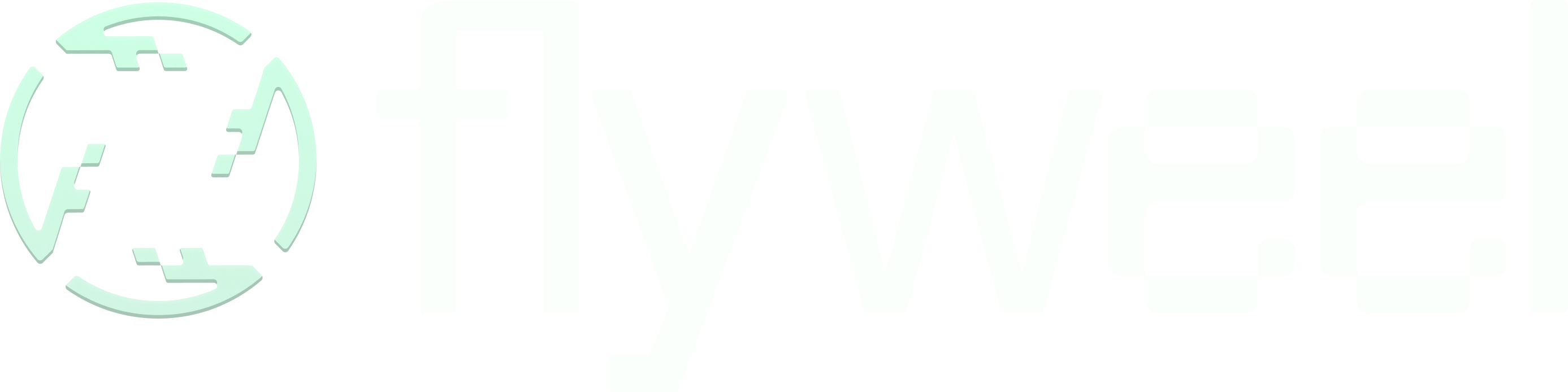 Flyweel dimensional mint logo lockup